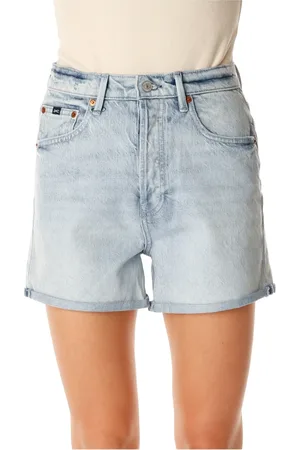 Denham Femme, Shorts, Bleu, Taille: W29 Shorts en Denim Taille Haute Style Cinq Poches