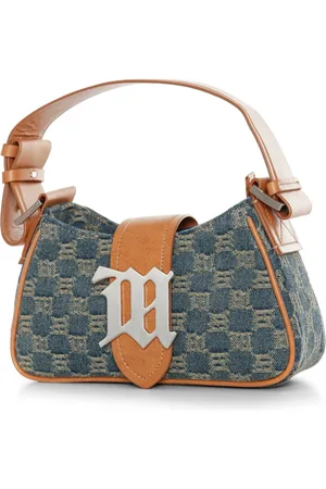 MISBHV Femme, Sacs, Multicolore, Taille: ONE Size Sac à bandoulière en denim avec motif monogramme Jacquard