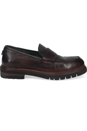 Calpierre Homme, Chaussures, Brun, Taille: 43 EU Mocassins en Cuir Marron