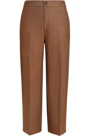 Persona by Marina Rinaldi Femme, Pantalons, Brun, Taille: 44 FR Pantalon en mélange de coton avec finition en denim