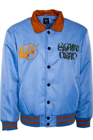 Brain Dead Homme, Vestes, Bleu, Taille: S Bomber satiné