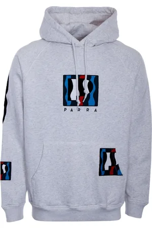 By Parra Homme, Sweatshirts et sweats à capuche, Gris, Taille: S Sweat à capuche rayé avec poche kangourou