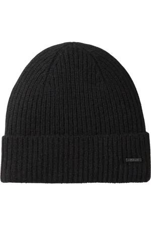 JOOP! Unisex, Accessoires, Noir, Taille: ONE Size Bonnet en Cachemire Noir avec Logo en Métal