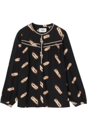 Bash Femme, Blouses et Chemises, Noir, Taille: 42 FR Chemisier avec impression graphique et broderie