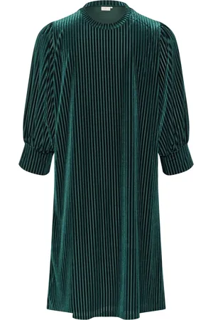 Kaffe Femme, Robes, Vert, Taille: 36 FR Robe Courte Rayée Jardin Topiary