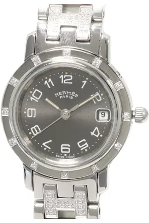 Hermès Femme, Pre-owned, Gris, Taille: ONE Size Pre-owned Metal montres