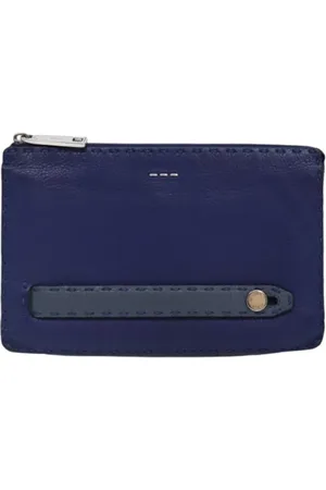 Fendi Femme, Pre-owned, Bleu, Taille: ONE Size Pre-owned Cuir pochettes-minaudieres