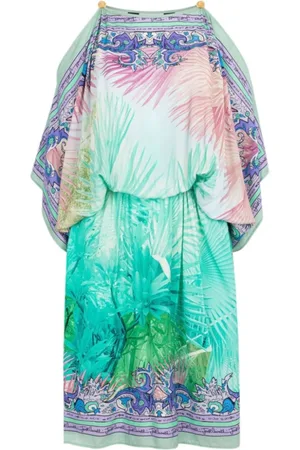 Roberto Cavalli Femme, Robes, Multicolore, Taille: ONE Size Robe Multicolore avec Logo Imprimé