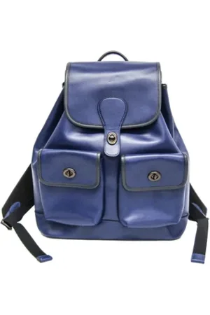 Coach Femme, Pre-owned, Bleu, Taille: ONE Size Pre-owned Cuir sacs-dos
