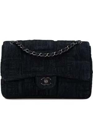 CHANEL Femme, Pre-owned, Bleu, Taille: ONE Size Pre-owned Denim sacs-chanel