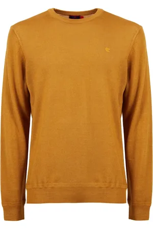 Gallo Homme, Pulls, Jaune, Taille: XL Pull jaune uni à col rond pour homme