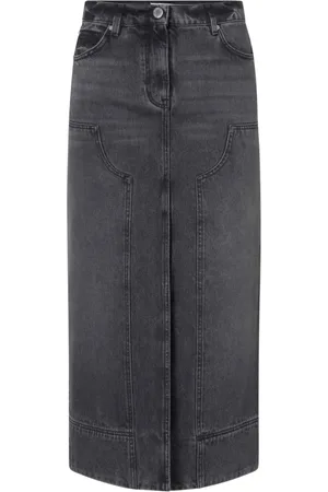 Pinko Femme, Jupes, Noir, Taille: 34 FR Jupe en Denim Noir Style Gregoriana