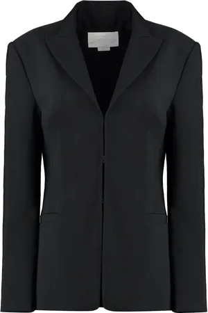 GENNY Femme, Vestes, Noir, Taille: 40 FR Veste en Tissu Techno à Col Revers Rembourré
