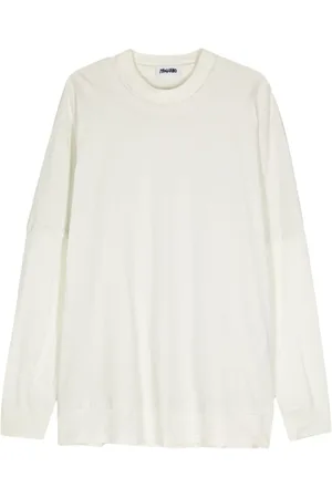 MAGLIANO Homme, Sweatshirts et sweats à capuche, , Taille: M Pull en Coton Blanc Cassé Col Rond