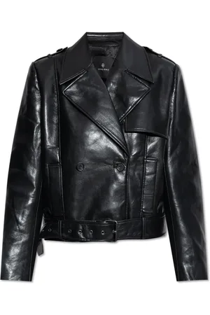 ANINE BING Femme, Vestes, Noir, Taille: 38 FR Veste en cuir Greer