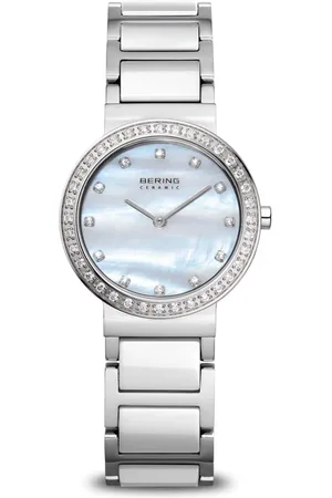 Bering Femme, Accessoires, Gris, Taille: ONE Size Montre Femme Céramique 29 mm Bracelet Acier Inoxydable, Céramique 10729-704