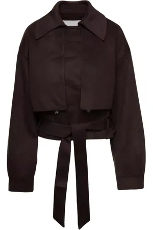 Nanushka Femme, Vestes, Brun, Taille: 42 FR Trench Court Marron avec Ceinture