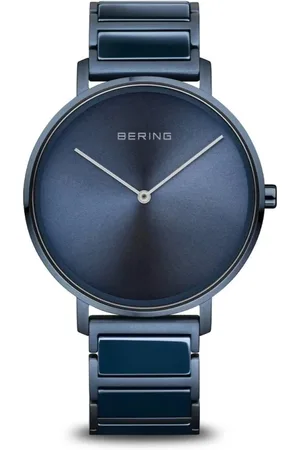 Bering Homme, Accessoires, Bleu, Taille: ONE Size Montre en céramique pour homme 39 mm verre saphir 5 ATM Céramique haute technologie Design mince Bracelet en acier inoxydable avec éléments en céramique 18539-797