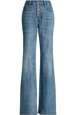 Ralph Lauren Femme, Jeans, Bleu, Taille: 38 FR Jean flare taille haute