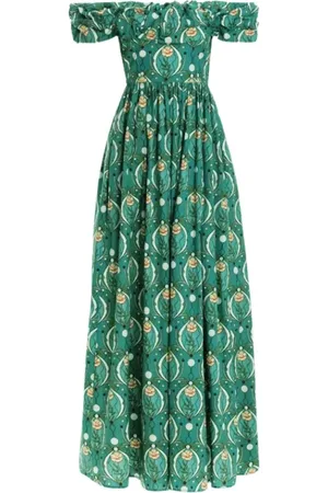 Agua by Agua Bendita Femme, Robes, Vert, Taille: 42 FR Robe Maxi avec Motif Floral