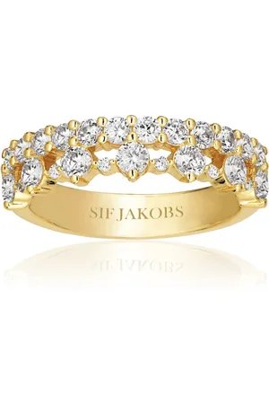 Sif Jakobs Femme, Accessoires, Jaune, Taille: 50 MM Bague Livigno en or avec Zircons