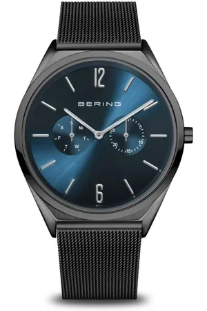 Bering Unisex, Accessoires, Noir, Taille: ONE Size Montre Unisexe Ultra Slim 40 mm 3 ATM Verre Saphir Design Mince Bracelet Milanais 17140-227