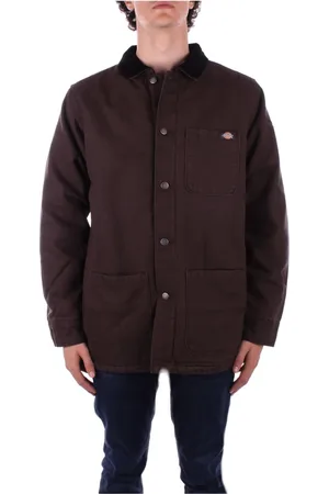 Dickies Homme, Vestes, Brun, Taille: S Manteau boutonné avec logo avant