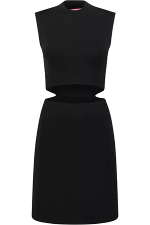 GAUGE81 Femme, Robes, Noir, Taille: 42 FR Robe noire à col Mao avec fente avant