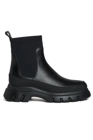 Voile blanche Femme, Chaussures, Noir, Taille: 40 EU Bottines Chelsea en cuir noir