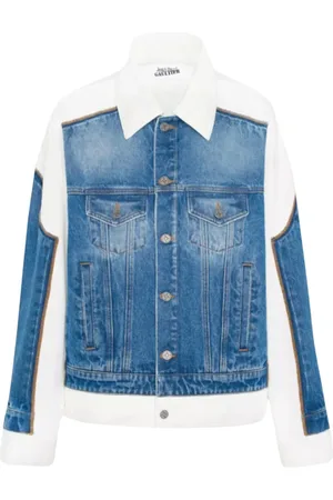 Jean Paul Gaultier Femme, Vestes, Bleu, Taille: 38 FR Veste en jean bleue et blanche