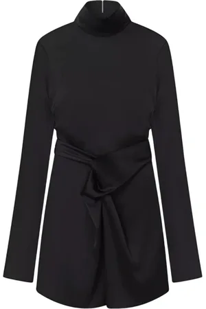 Nanushka Femme, Robes, Noir, Taille: 36 FR Robe Mini en Satin Noir Charon