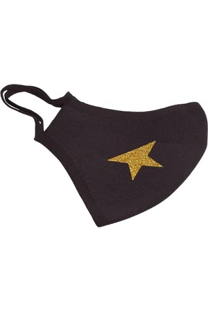 Golden Goose Femme, Accessoires, Noir, Taille: ONE Size Masque de protection avec étoile dorée