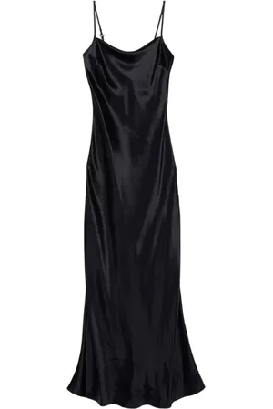 AERON Femme, Robes, Noir, Taille: 42 FR Robe Maxi Noire avec Dos Ouvert