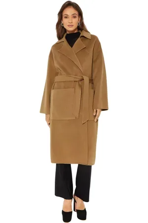 Nanushka Femme, Manteaux, Vert, Taille: 40 FR Trench en Laine Kaki avec Ceinture