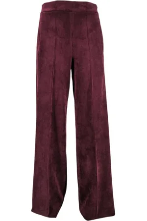 D.EXTERIOR Femme, Pantalons, Rouge, Taille: 42 FR Pantalon Bordeaux Velours Large