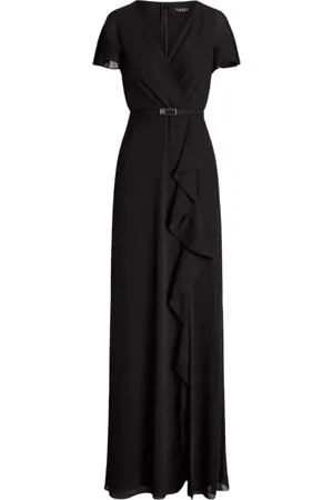Ralph Lauren Femme, Robes, Noir, Taille: 40 FR Robe longue noire avec ceinture