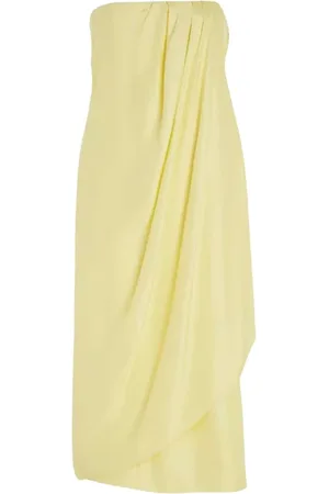 GAUGE81 Femme, Robes, Jaune, Taille: 42 FR Robe Jaune en Soie Onna