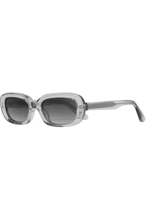 CHIMI Homme, Accessoires, Gris, Taille: ONE Size Lunettes de soleil grises rectangulaires avec protection UV