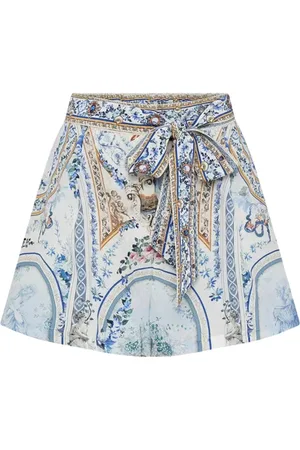 Camilla Femme, Shorts, Multicolore, Taille: 40 FR Shorts en soie taille haute fleurie