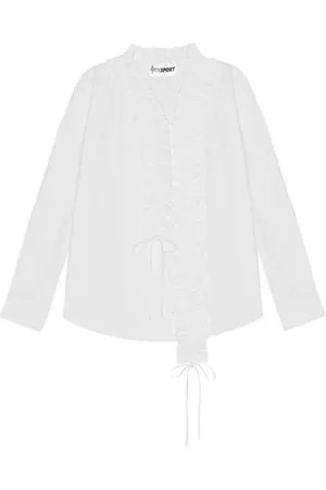 Opéra Sport Femme, Blouses et Chemises, Blanc, Taille: 36 FR Chemise en coton avec style de fusion franco-scandinave