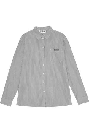 Opéra Sport Femme, Blouses et Chemises, Gris, Taille: 38 FR Chemise à Rayures en Coton avec Boutons