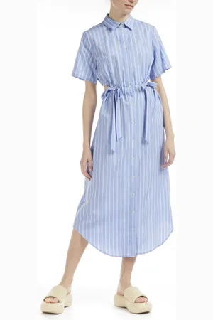 EMMA & GAIA Femme, Robes, Bleu, Taille: 36 FR Shirt Robes