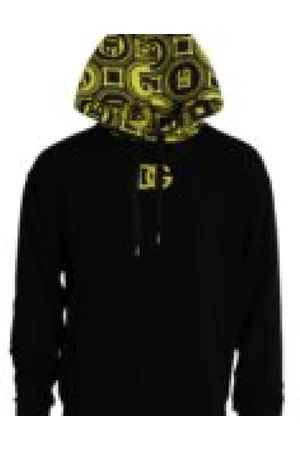 Dolce & Gabbana Homme, Sweatshirts et sweats à capuche, Noir, Taille: S Sweat à Capuche en Coton Noir avec Logo