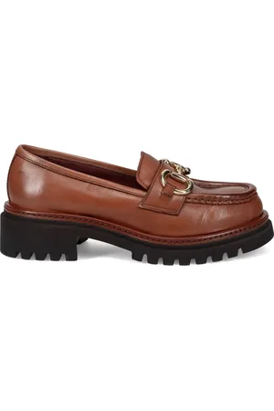 Calpierre Femme, Chaussures, Brun, Taille: 38 EU Mocassins en Cuir Marron pour Femmes