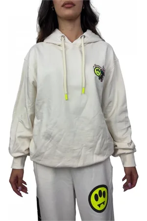 BARROW Femme, Sweatshirts et sweats à capuche, Blanc, Taille: 42 FR Sweat Blanc avec Logo Brodé et Impressions