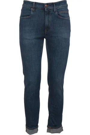 Siviglia Homme, Jeans, Bleu, Taille: W32 Pantalon palazzo en coton taille haute