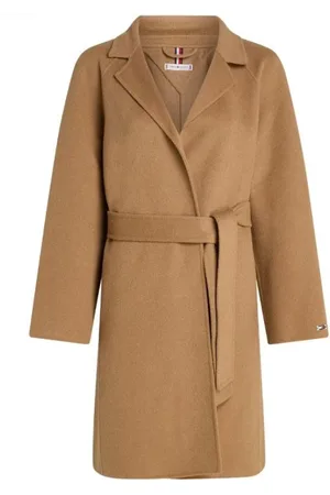 Tommy Hilfiger Femme, Manteaux, Brun, Taille: 44 FR Manteau en laine ceinturé