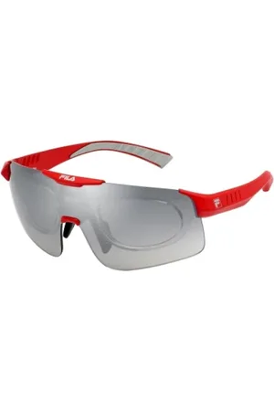 Fila Homme, Accessoires, Rouge, Taille: ONE Size Lunettes de soleil rouges injectées pour hommes