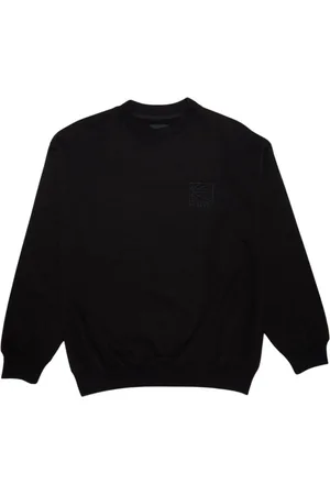 Rassvet Homme, Sweatshirts et sweats à capuche, Noir, Taille: S Sweat col rond noir en coton à manches longues