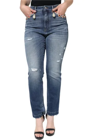 Dolce & Gabbana Femme, Jeans, Bleu, Taille: 42 FR Jean Skinny Taille Haute Bleu Foncé